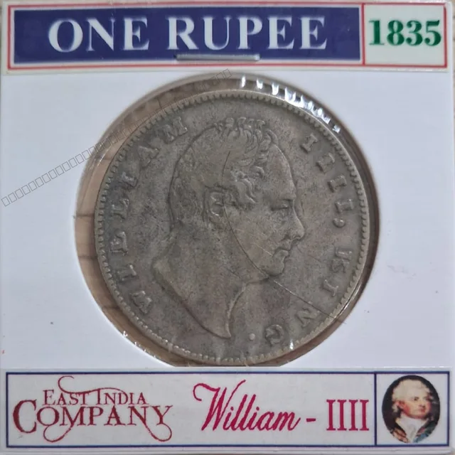 1835 East India Company silver rupee coin King William IV obverse